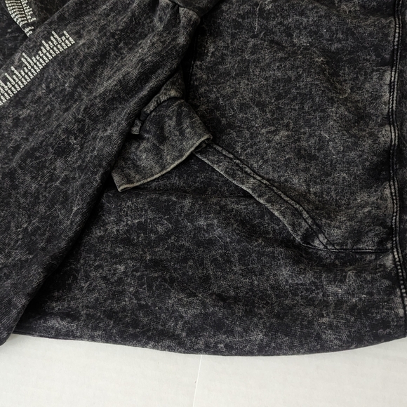 Alpha Delta Pi black acid wash sorority hoodie sweatshirt size Large - Picture 3 of 10